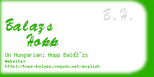 balazs hopp business card